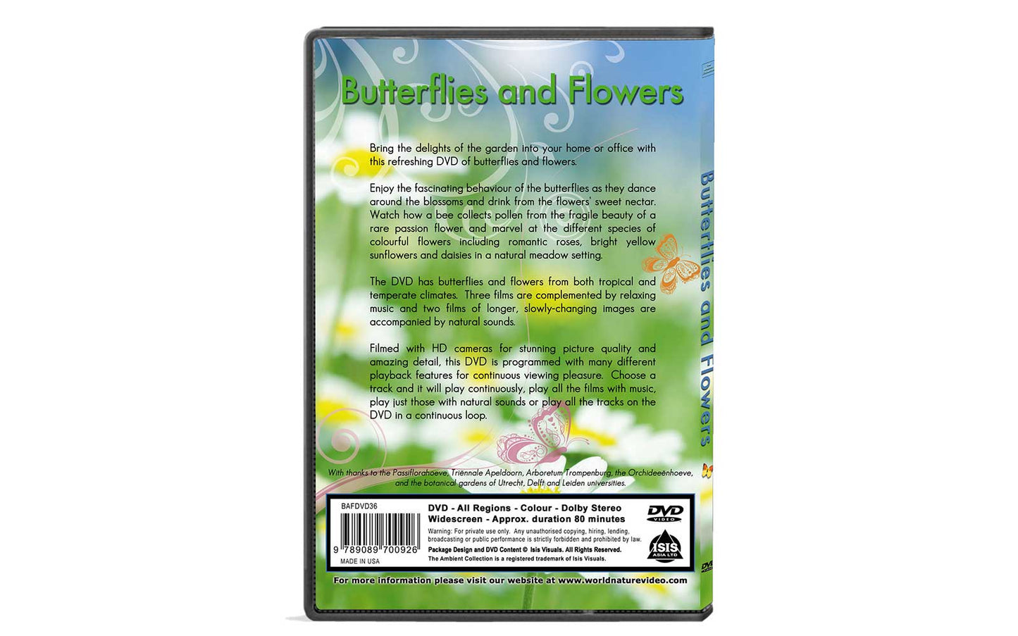 Butterflies & Flowers Dvd